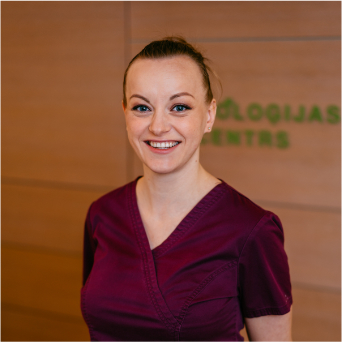 Portrait of Laura Vagule, medical staff at EGV